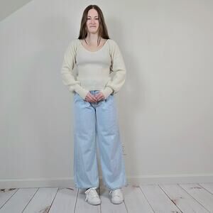 Reformation Hart Cashmere Sweater Cream Small